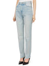 High Waist Straight Jeans Light Blue - GANNI - BALAAN 5