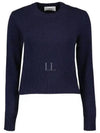 Heart Logo Cashmere Knit Top Navy - AMI - BALAAN 2