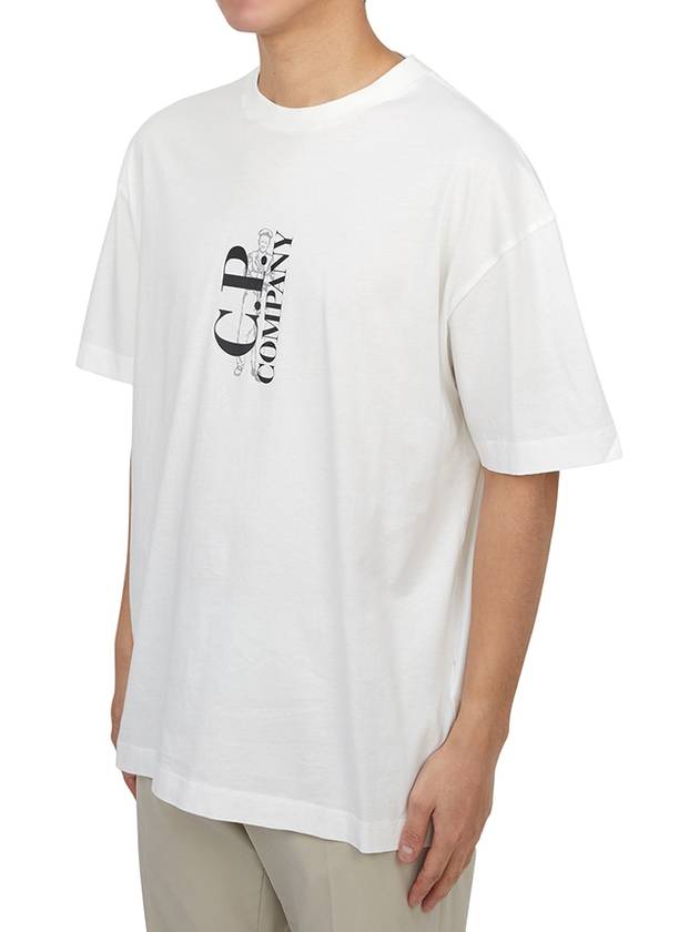 Logo Short Sleeve T-Shirt White - CP COMPANY - BALAAN 3