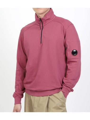 Light Fleece Half Zip-Up Sweatshirt Pink - CP COMPANY - BALAAN 1