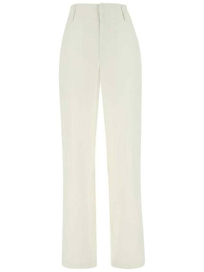 Compact Cotton Trousers Straight Pants White - BOTTEGA VENETA - BALAAN 2