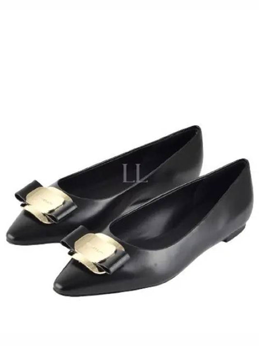 New Vara Plate Ballet Flat Black - SALVATORE FERRAGAMO - BALAAN 2