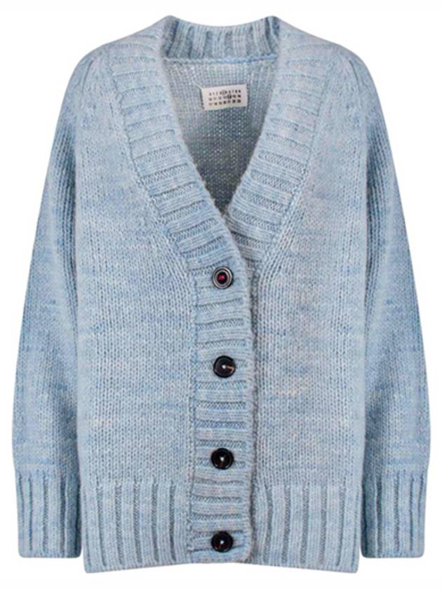 Botanical Dyed V-Neck Knit Cardigan Pale Blue - MAISON MARGIELA - BALAAN 2