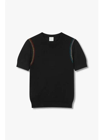 Women s Stitched Crew Neck Knit Black - PAUL SMITH - BALAAN 1