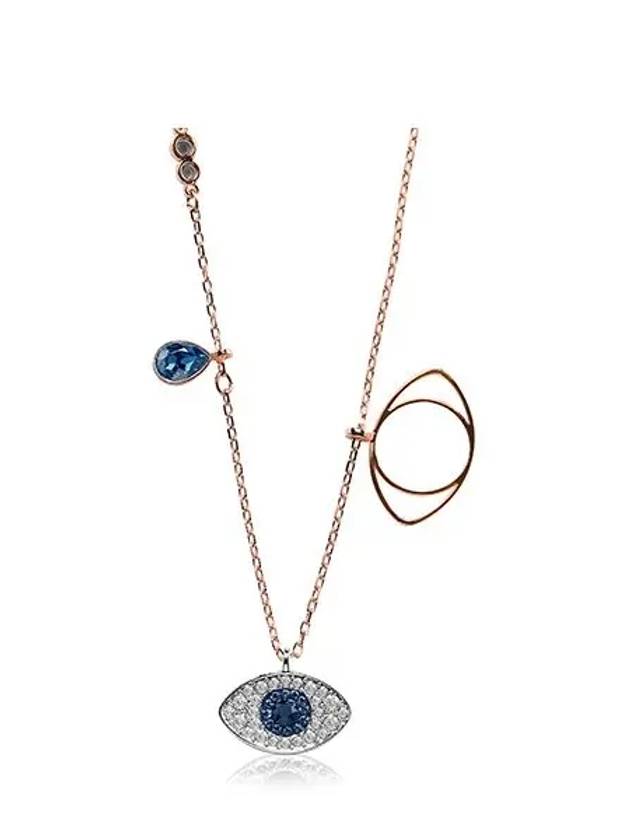 Symbolic Evil Eye Necklace Blue Gold - SWAROVSKI - BALAAN 4