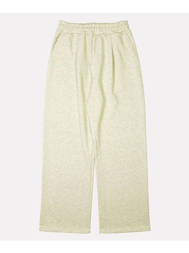 One Tuck Wide Sweatpants Oatmeal - ALEX&AIDEN - BALAAN 1