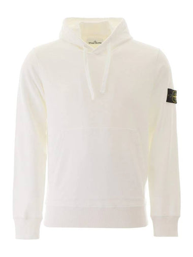 Wappen Patch Garment Dyed Hoodie White - STONE ISLAND - BALAAN 1