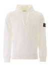 Wappen Patch Garment Dyed Hoodie White - STONE ISLAND - BALAAN 1