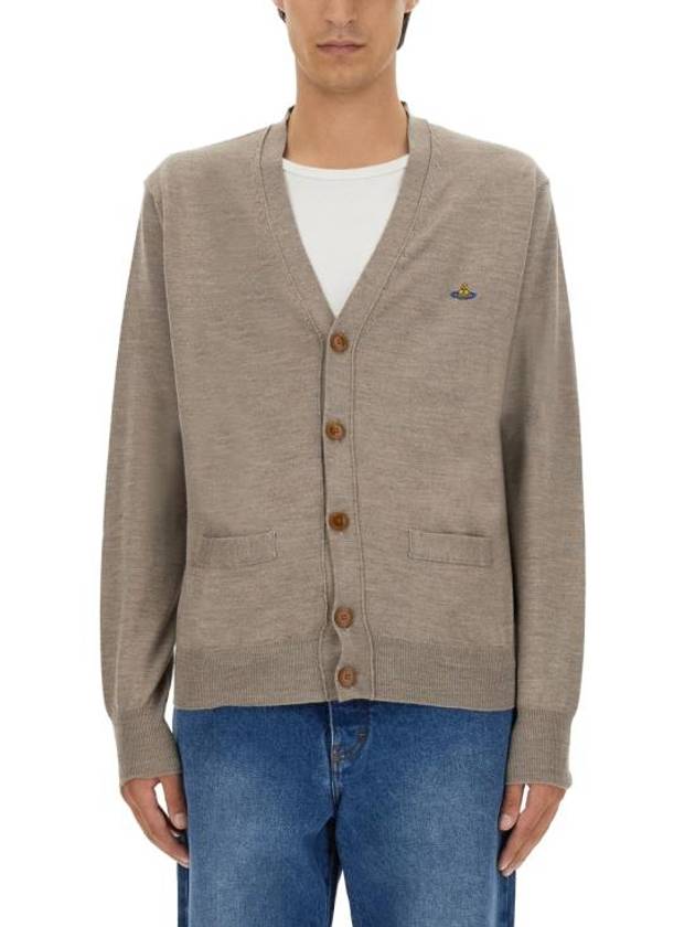 Embroidery Logo Fine Wool Cardigan Grey - VIVIENNE WESTWOOD - BALAAN 2