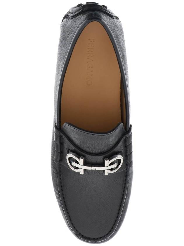 Gancini Ornament Driving Shoes Black - SALVATORE FERRAGAMO - BALAAN 3