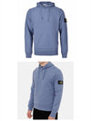 Wappen Patch Cotton Fleece Hoodie Avio Blue - STONE ISLAND - BALAAN 5