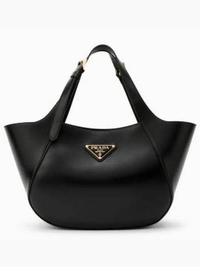 Enamel Triangle Medium Logo Belt Hand Shoulder Bag Black - PRADA - BALAAN 2