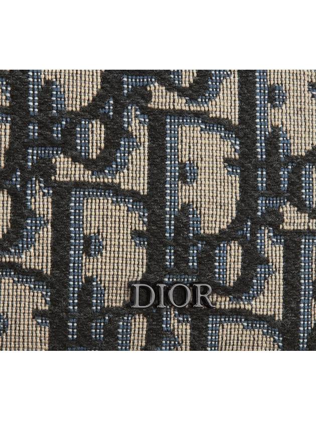 Oblique Jacquard Grained Leather Card Wallet Black - DIOR - BALAAN 3