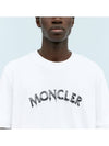 Men s Lettering Embroidery Logo Short Sleeve T Shirt White 8C00002 89A17 001 - MONCLER - BALAAN 5