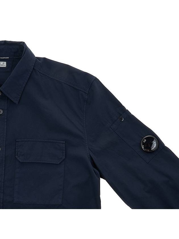 Men's Gabardine Long Sleeve Shirt Navy - CP COMPANY - BALAAN.