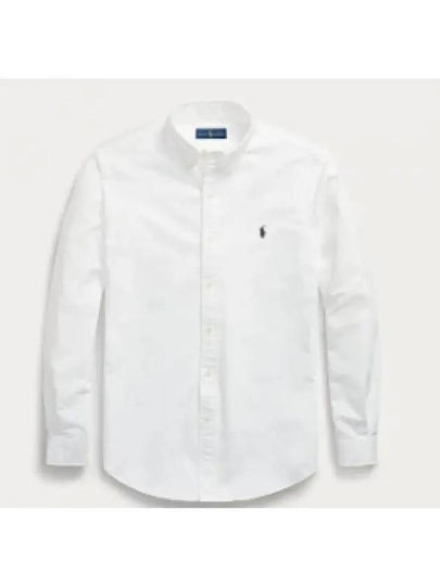 Embroidered Pony Logo Long Sleeve Shirt White - POLO RALPH LAUREN - BALAAN 2