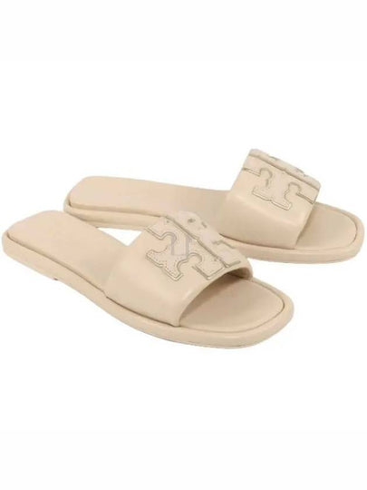 Double T Slide Slippers Beige - TORY BURCH - BALAAN 2