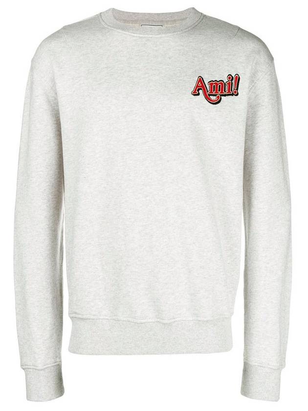 embroidery logo header sweatshirt gray - AMI - BALAAN 1