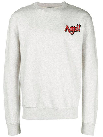 embroidery logo header sweatshirt gray - AMI - BALAAN 1