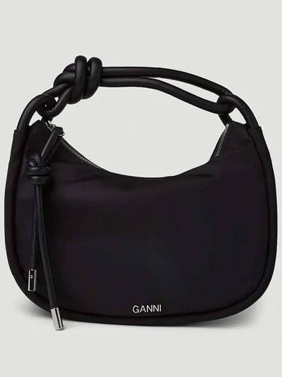 Knot Mini Nylon Shoulder Bag Black - GANNI - BALAAN 2