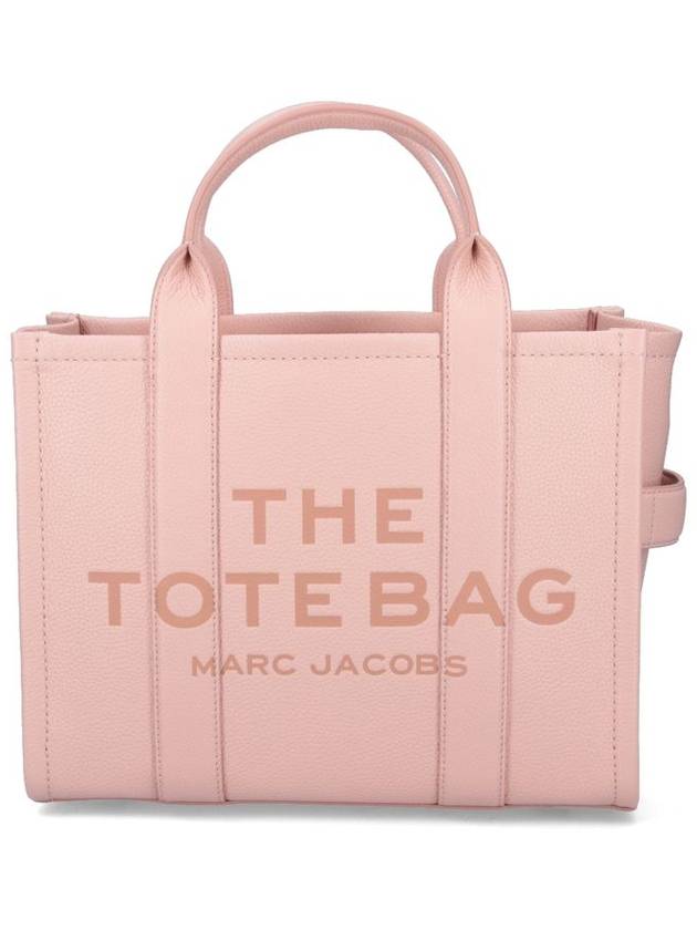 Logo Medium Leather Tote Bag Pink Rose - MARC JACOBS - BALAAN 2