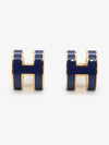 Mini Pop H Earrings Gold Bleu Saphir - HERMES - BALAAN 3