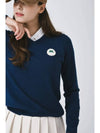 Signature wappen V neck long sleeve knit NAVY - MONBIRDIE GOLF - BALAAN 6