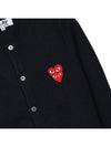 Double Heart Waffen Cardigan P1N075 BLACK - COMME DES GARCONS - BALAAN 6