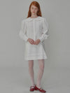 Round Collar Pin tuck Mini Dress White - OPENING SUNSHINE - BALAAN 3