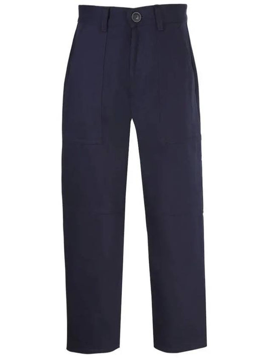 Tailored Crop Straight Pants Navy - AMI - BALAAN 2