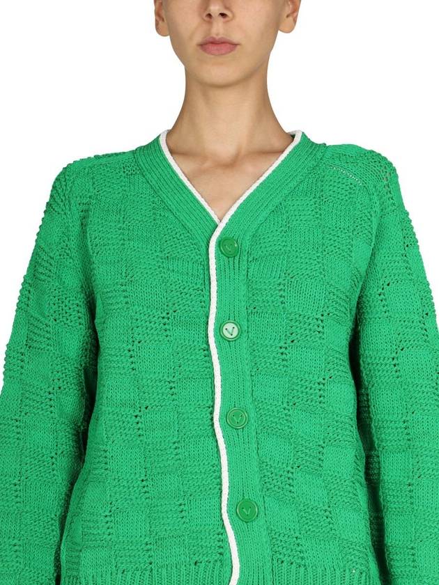 Women's Intrecciato Cardigan Green - BOTTEGA VENETA - BALAAN 5