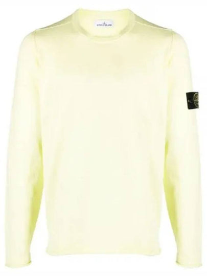 Compass Badge Ribbed Cotton Knit Top Lemon - STONE ISLAND - BALAAN 2