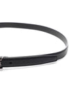 Men's Monogram Silver Buckle Leather Belt Black - SAINT LAURENT - BALAAN 6