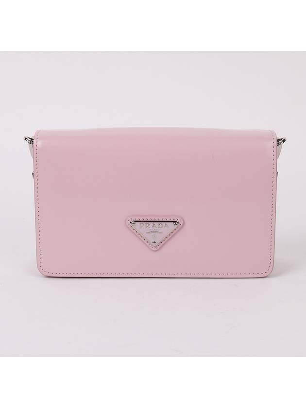 Triangular logo brushed mini cross bag 1BD307 - PRADA - BALAAN 1