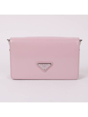 Triangular logo brushed mini cross bag 1BD307 - PRADA - BALAAN 1