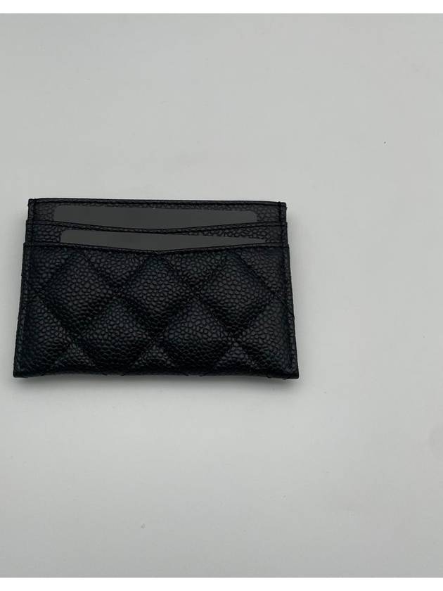 Gold CC Logo Caviar Card Wallet Black - CHANEL - BALAAN 9