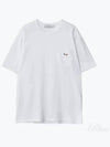 Tricolor Fox Patch Classic Pocket Short Sleeve T-Shirt White - MAISON KITSUNE - BALAAN 2