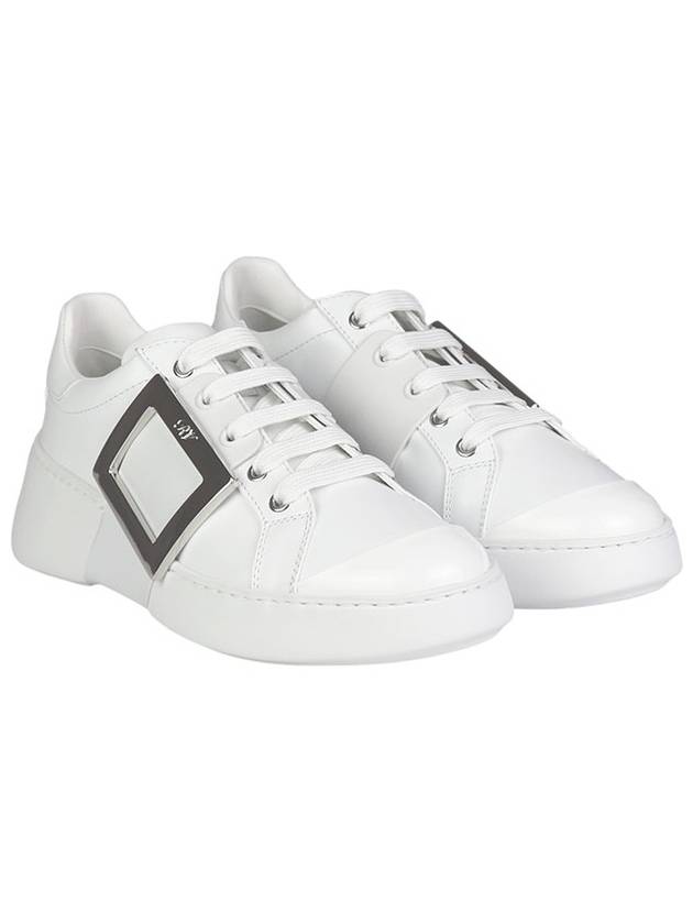 Viv Metal Buckle Low Top Sneakers White - ROGER VIVIER - BALAAN 5