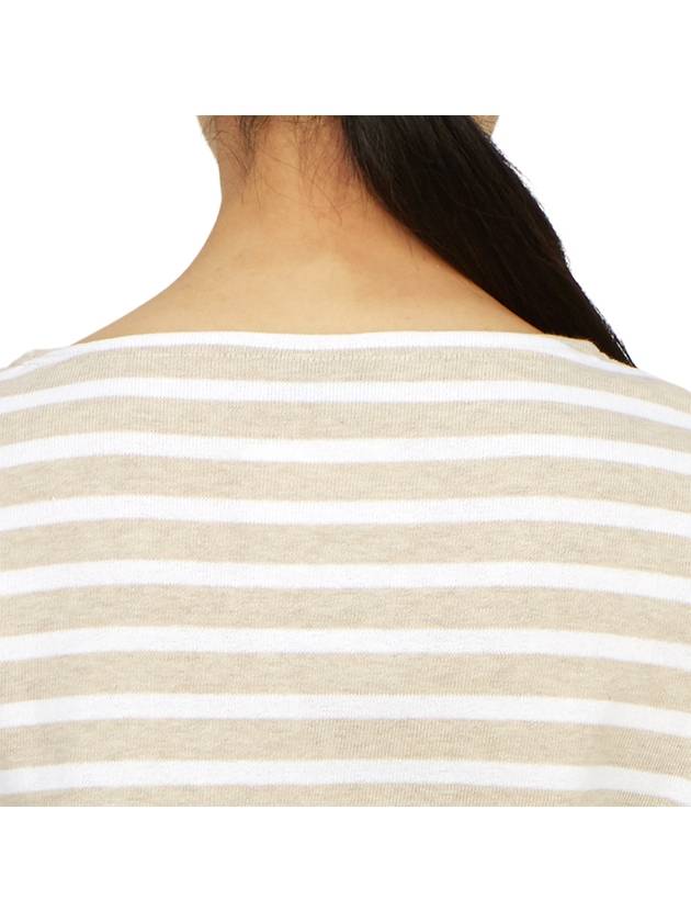 Women's Meridame II Striped Long Sleeve T-Shirt Naturelle Neige - SAINT JAMES - BALAAN 8