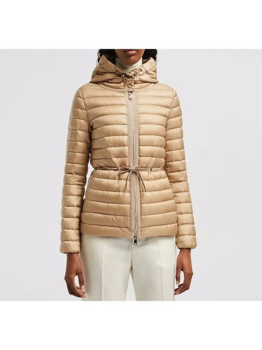 1A10300 53048 205 RAIE Beige Hooded Down Jacket - MONCLER - BALAAN 1