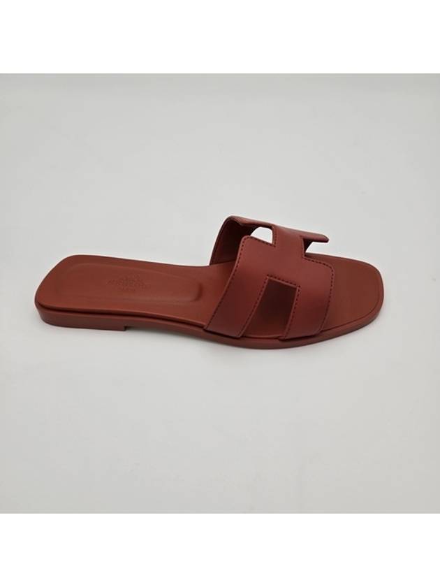 Oran Calfskin Sandals Rouge - HERMES - BALAAN 6