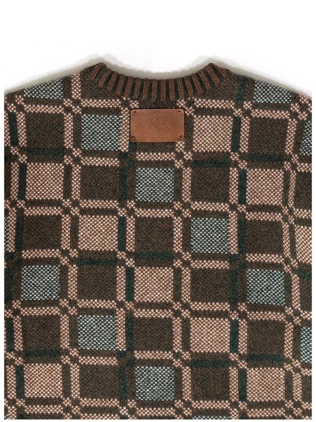 Men's Check Knit Pullover Green I1WN02GR - IOEDLE - BALAAN 6