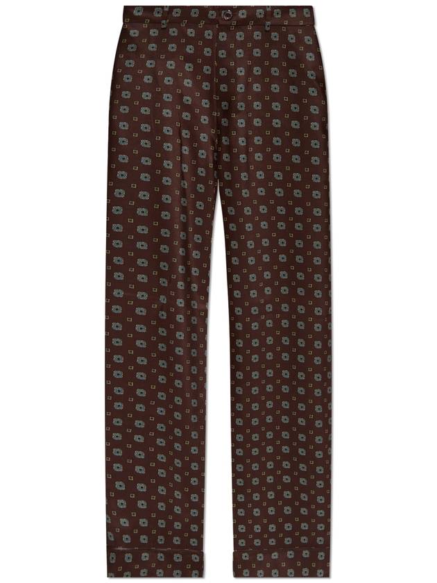 Moschino Silk Trousers, Women's, Brown - MOSCHINO - BALAAN 1