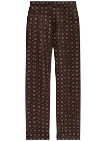 Moschino Silk Trousers, Women's, Brown - MOSCHINO - BALAAN 1