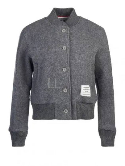 Striped Wool Fleece Bomber Jacket Grey - THOM BROWNE - BALAAN 2