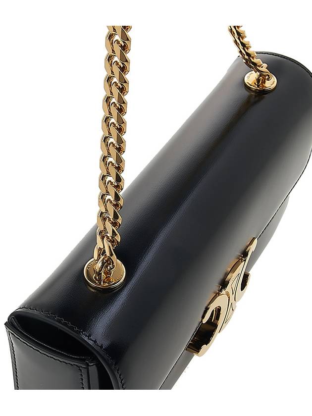 Triomphe Shiny Calfskin Shoulder Bag Black - CELINE - BALAAN 8