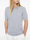 Embroidered Logo Short Sleeve Polo Shirt Grey - BRUNELLO CUCINELLI - BALAAN 3