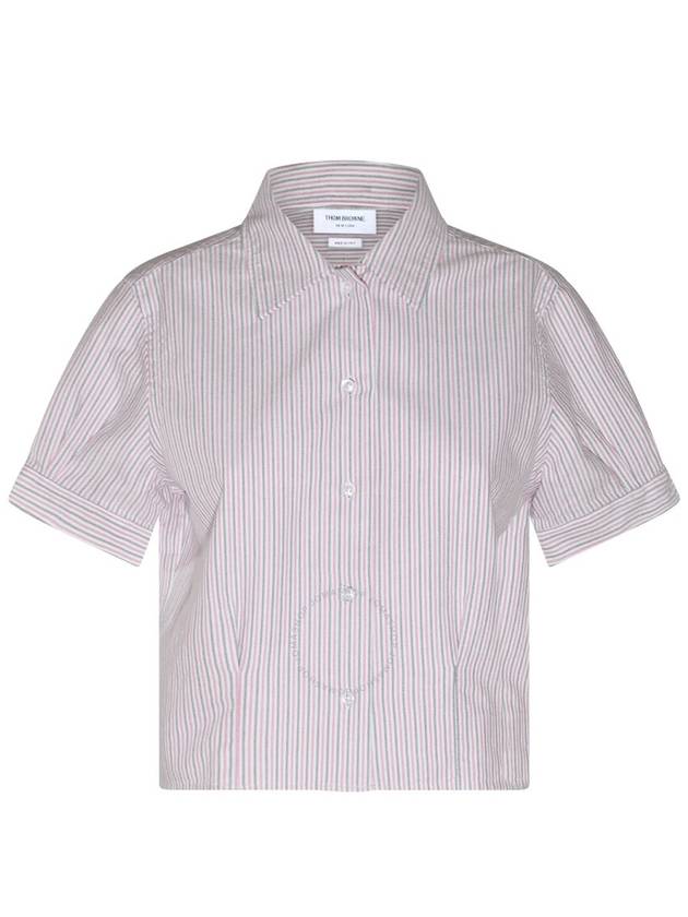 Stripe Oxford Short Sleeve Shirt Red - THOM BROWNE - BALAAN 2