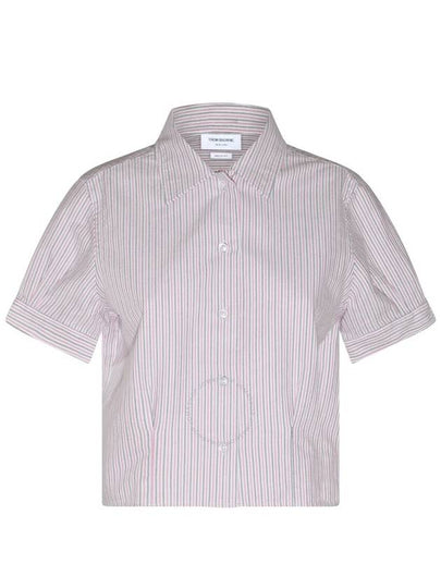 Stripe Oxford Short Sleeve Shirt Red - THOM BROWNE - BALAAN 2