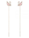 Dazzling Swan Drop Earrings Pink Rose Gold - SWAROVSKI - BALAAN 2